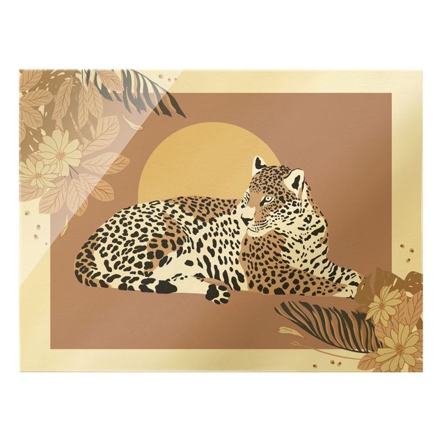 Bilder für die Wand Safari Tiere - Leopard im Sonnenuntergang