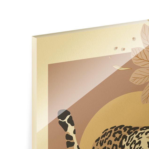 Glas Wandbilder Safari Tiere - Leopard