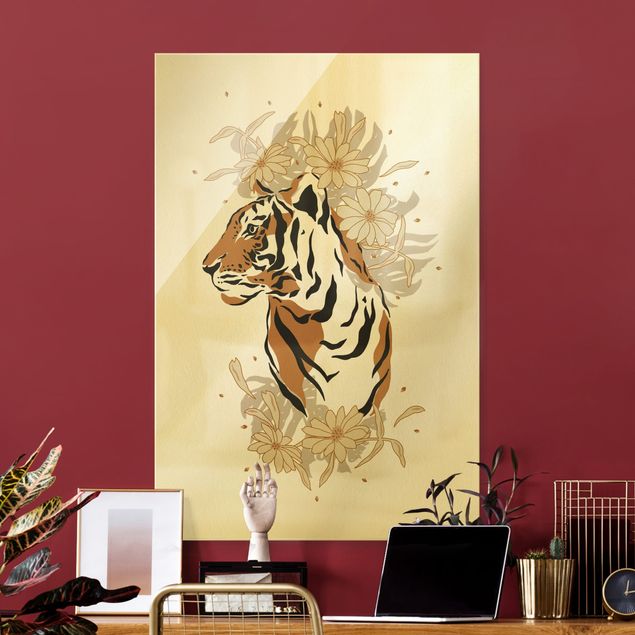 Glasbilder XXL Safari Tiere - Portrait Tiger