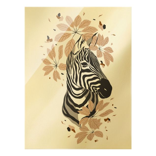 Glasbilder Safari Tiere - Portrait Zebra