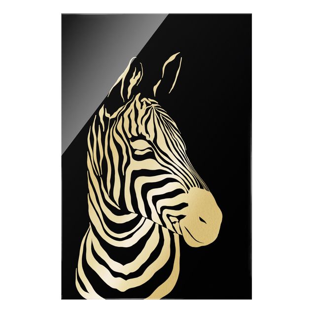 Wandbilder Safari Tiere - Portrait Zebra Schwarz