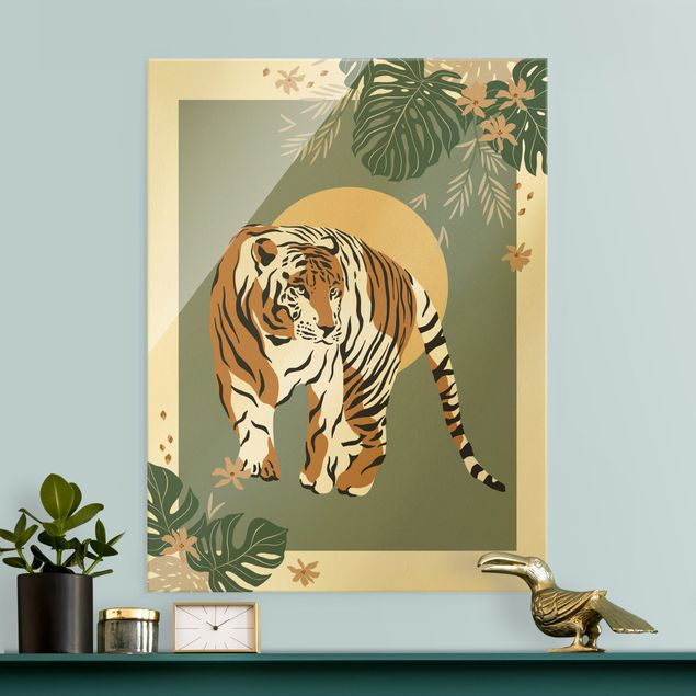 Glasbilder XXL Safari Tiere - Tiger