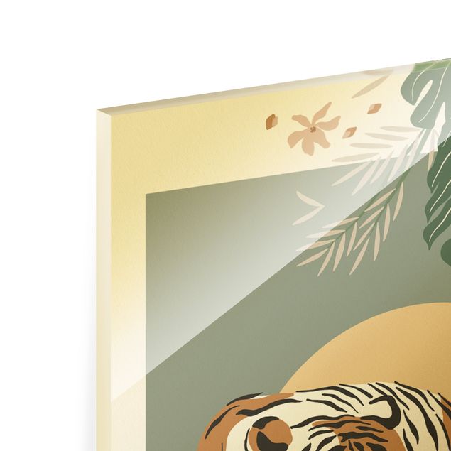 Glas Wandbilder Safari Tiere - Tiger