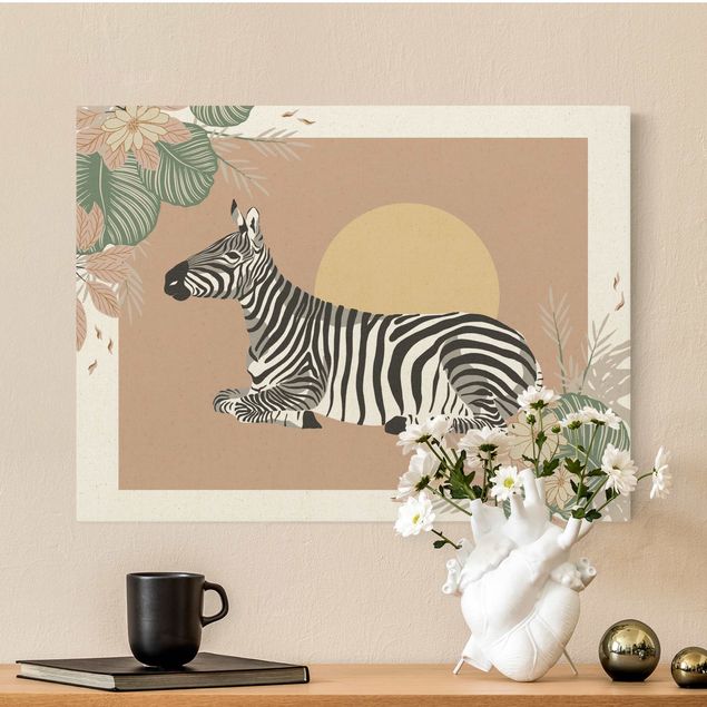 Wandbilder Tiere Safari Tiere - Zebra im Sonnenuntergang