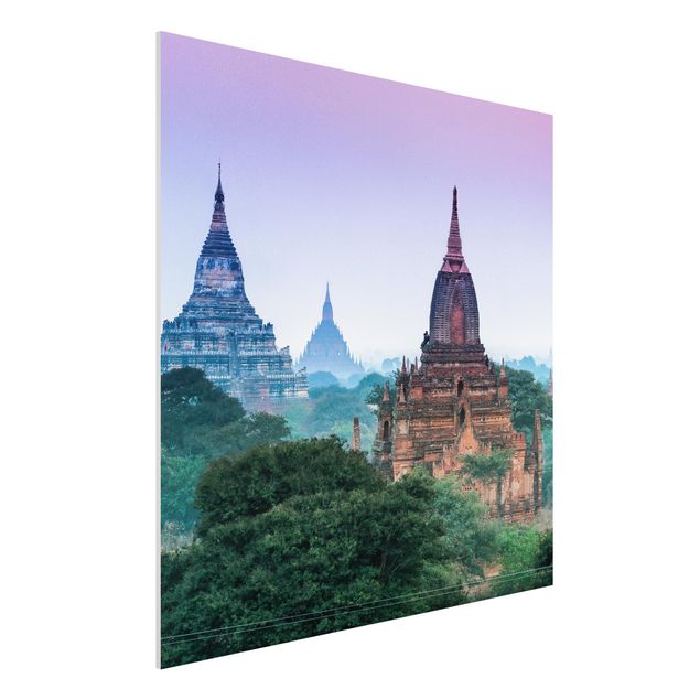 Forex Fine Art Print - Sakralgebäude in Bagan - Quadrat 1:1