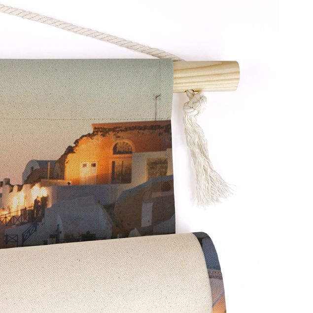 Wandtücher Santorini bei Nacht
