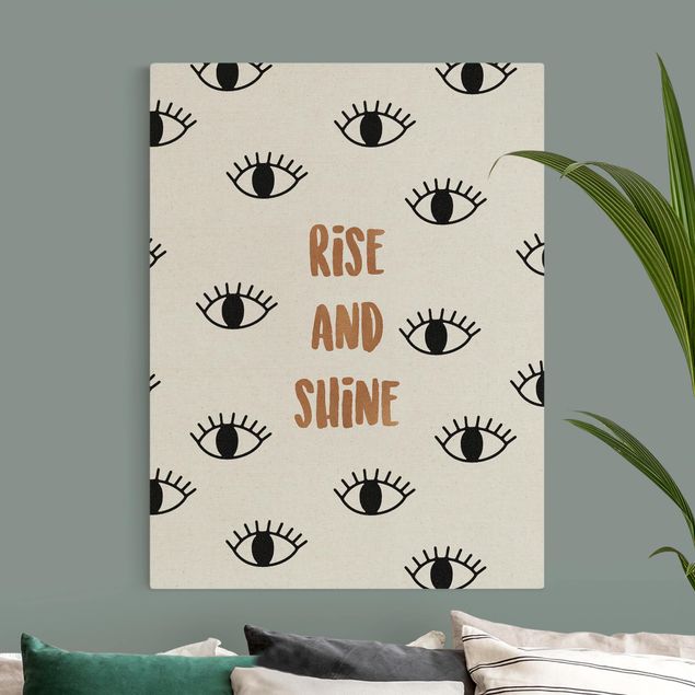 Kunstdrucke auf Leinwand Schlafzimmer Zitat Rise & Shine