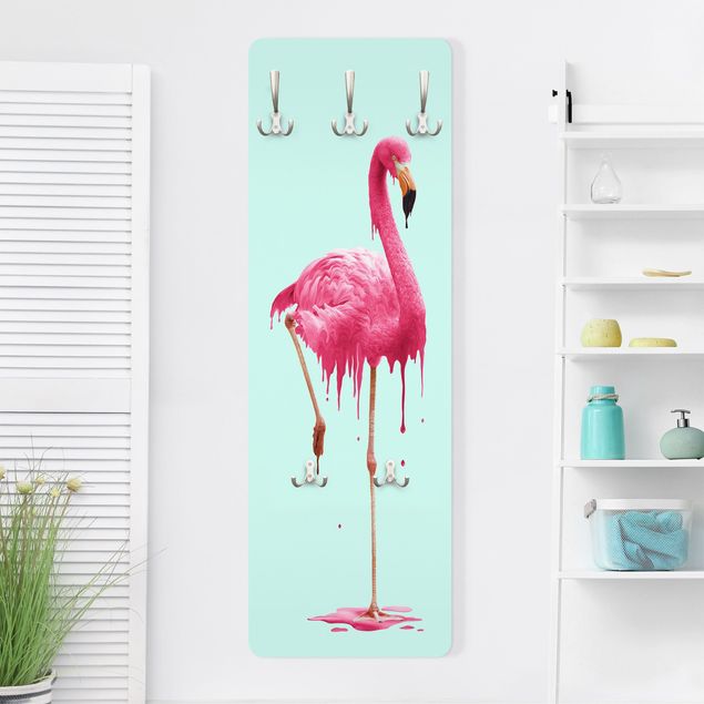 Garderobenpaneel Schmelzender Flamingo