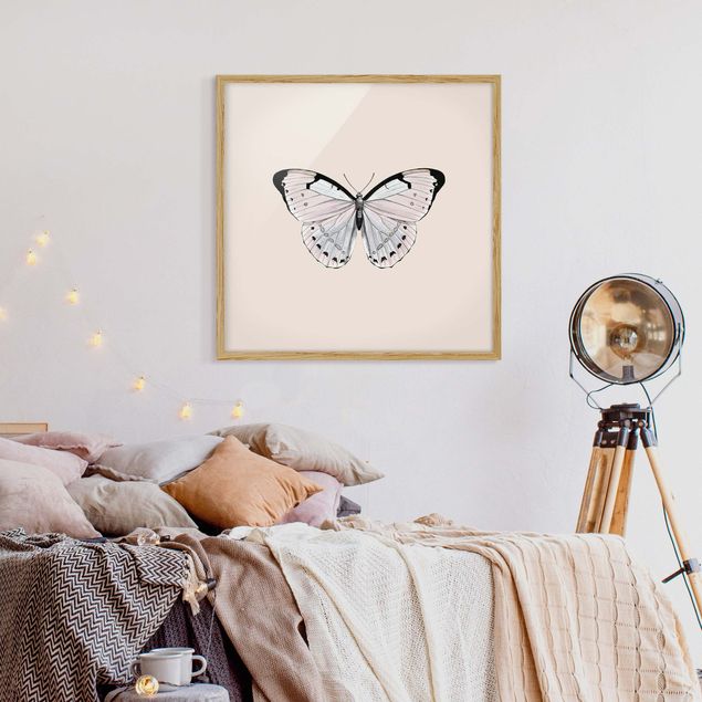 Bilder für die Wand Schmetterling auf Beige