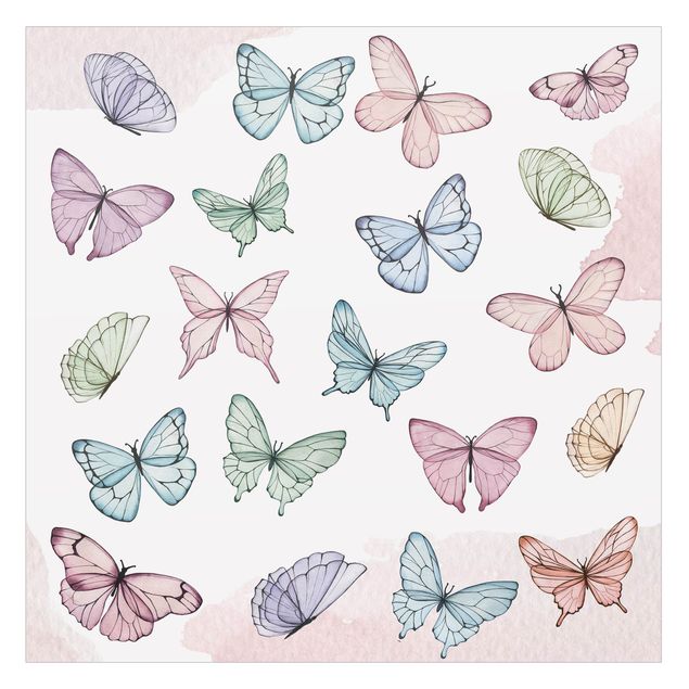Selbstklebende Fensterbilder Schmetterlinge Aquarell Pastell