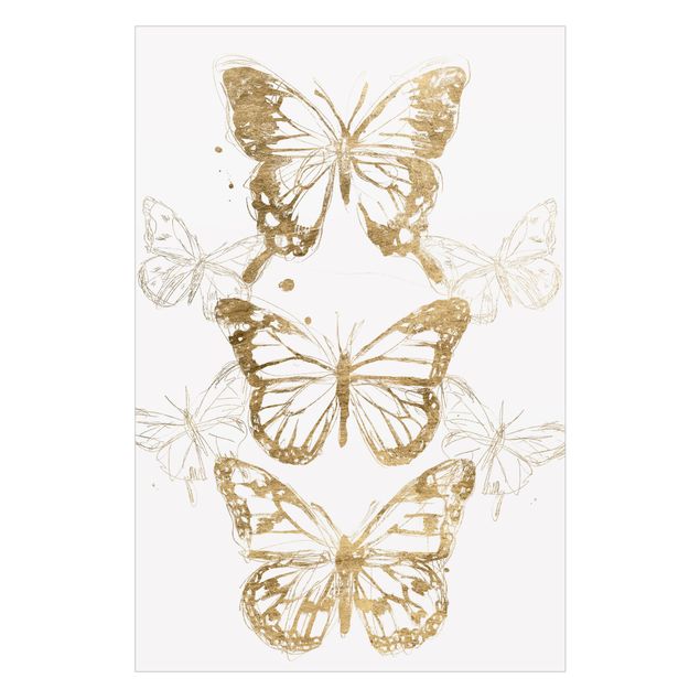 Fensterfolien Schmetterlingskomposition in Gold I