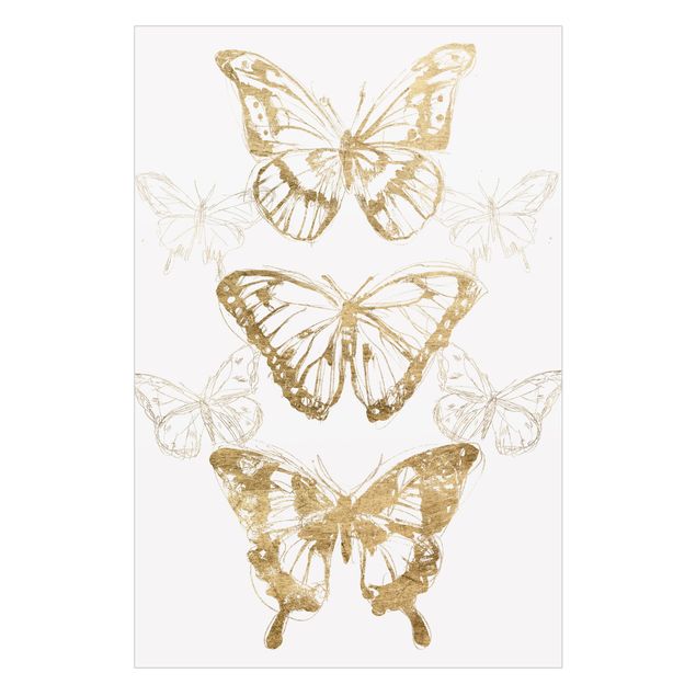 Fensterfolie Schmetterlingskomposition in Gold II