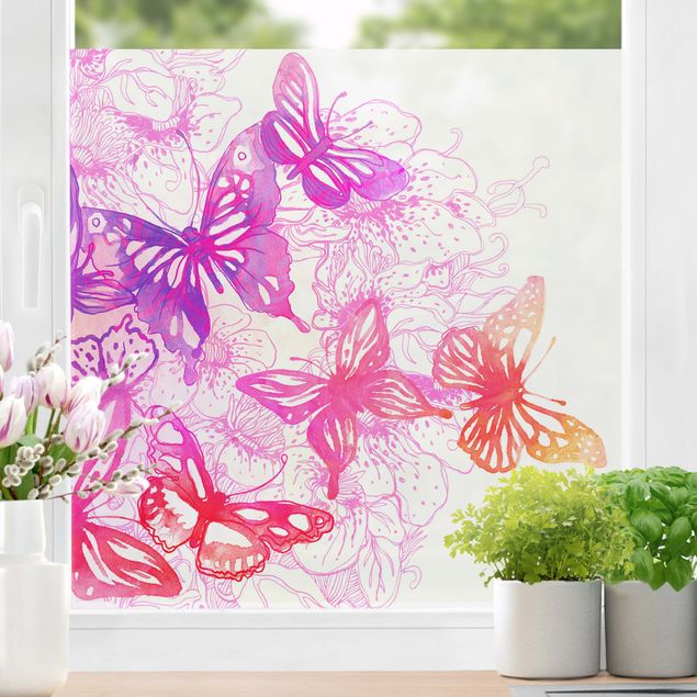 Fensterfolie Farbig Schmetterlingstraum
