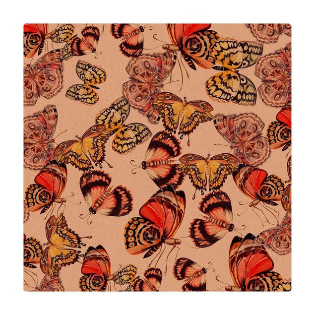 grosser Teppich Schwarm von Schmetterlingen Pfauenauge