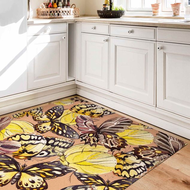 Moderne Teppiche Schwarm von Schmetterlingen Zitronenfalter