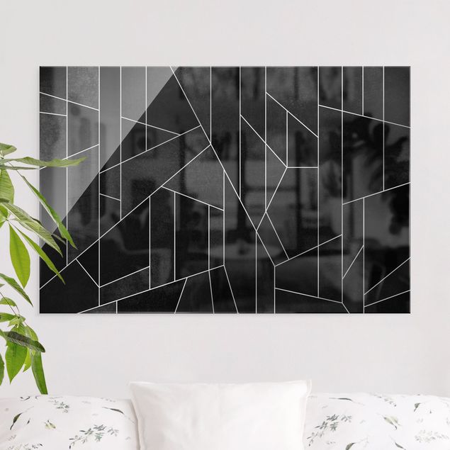Abstrakte Kunst Bilder Schwarz Weiß Geometrie Aquarell