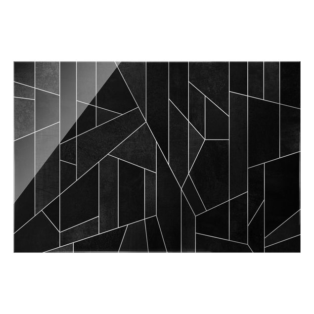 Bilder für die Wand Schwarz Weiß Geometrie Aquarell