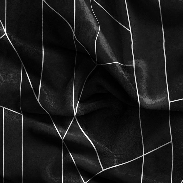 Vorhang Muster Schwarz Weiß Geometrie Aquarell