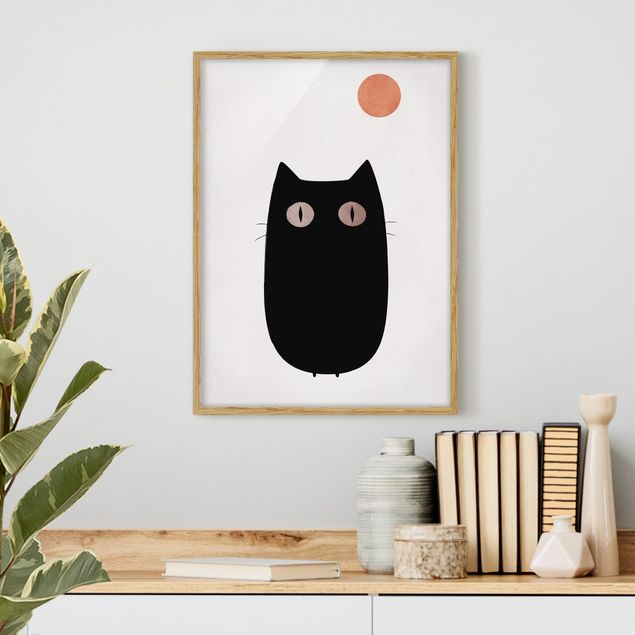 Bilder für die Wand Schwarze Katze Illustration