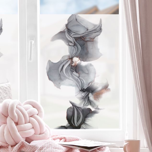 Fensterfolie Farbig Schwarze Medusa mit Kupferglanz
