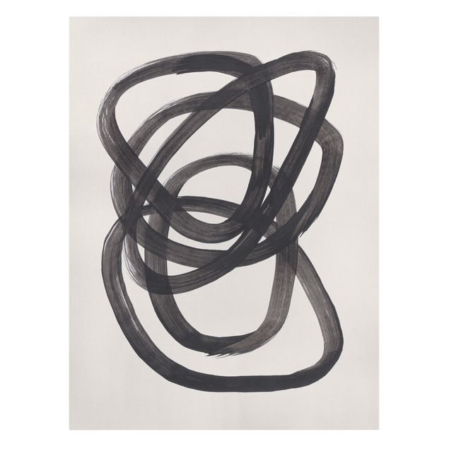 Leinwand Kunstdruck Schwarze Spiralen