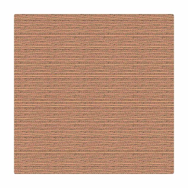 Kork-Teppich - Schwarze Tusche Wilde Linien - Quadrat 1:1