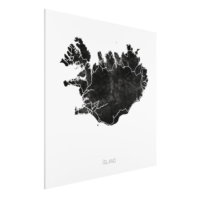 Forex Fine Art Print - Schwarzes Island - Quadrat 1:1