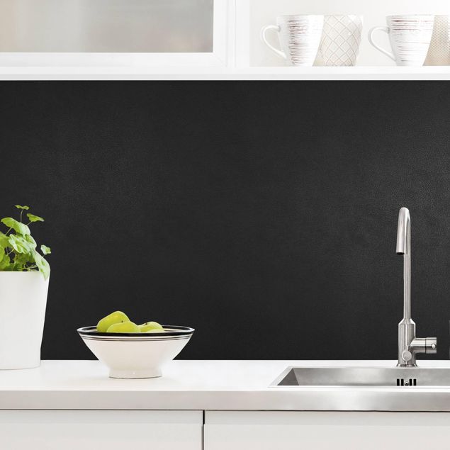 Küchenrückwand 3D-Struktur - Schwarzes Leder