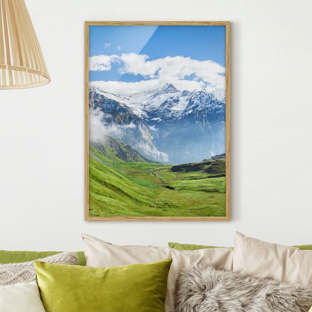 Natur Bilder mit Rahmen Schweizer Alpenpanorama