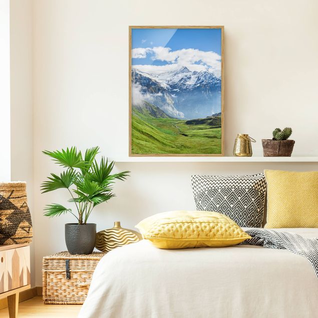 Wandbilder mit Rahmen Schweizer Alpenpanorama
