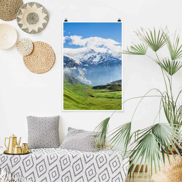 Poster Städte Schweizer Alpenpanorama