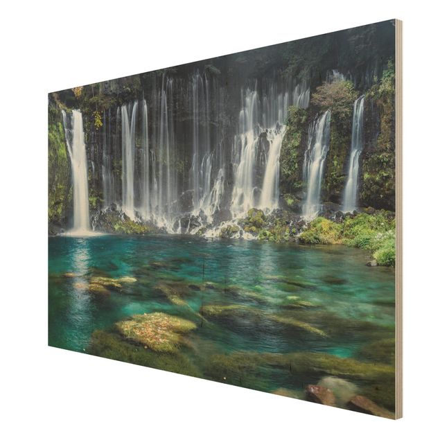 Holzbild - Shiraito Wasserfall - Querformat