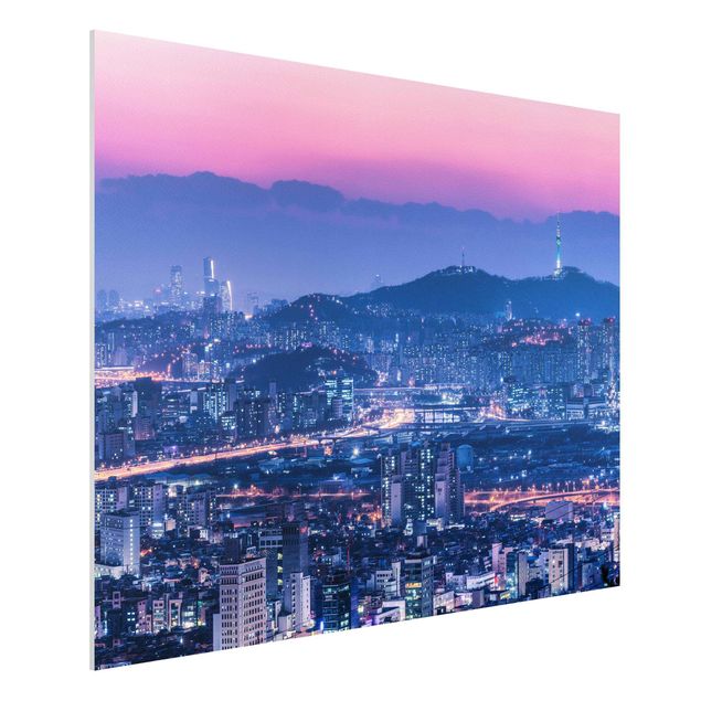 Forex Fine Art Print - Skyline von Seoul - Querformat 4:3
