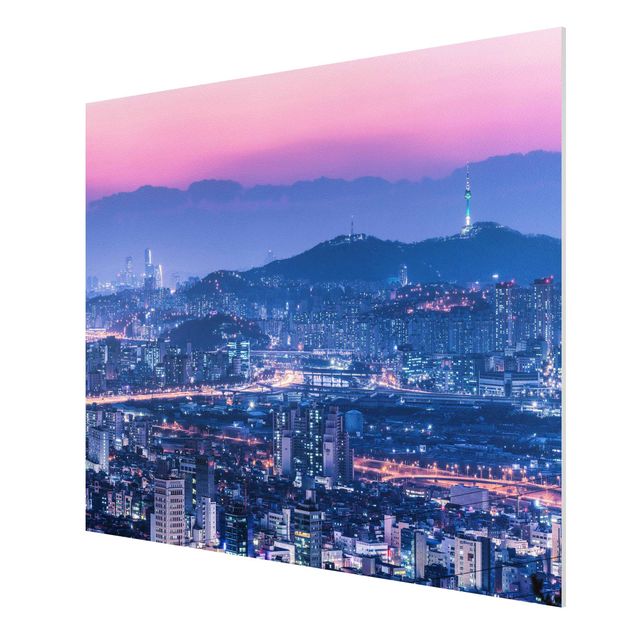 Forex Fine Art Print - Skyline von Seoul - Querformat 4:3