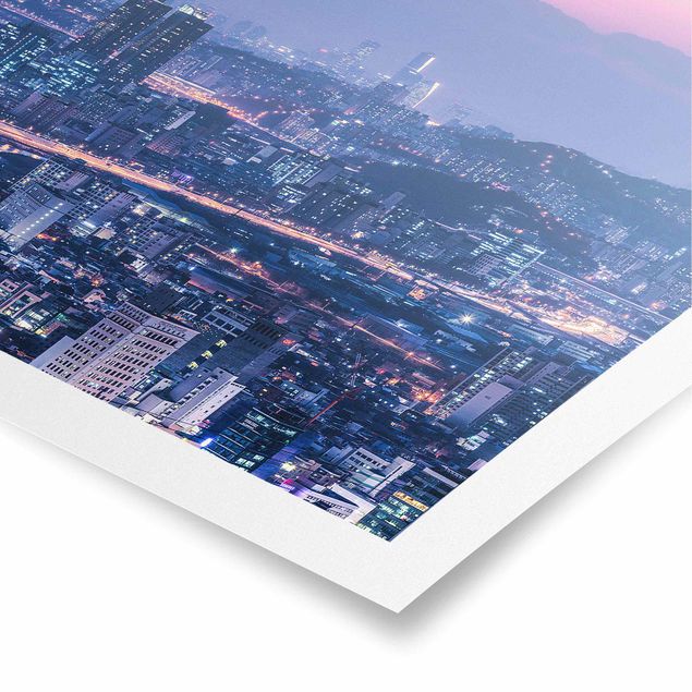 Poster - Skyline von Seoul - Quadrat 1:1