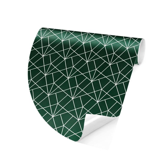 Tapete geometrische Muster Smaragd Art Deco Linienmuster