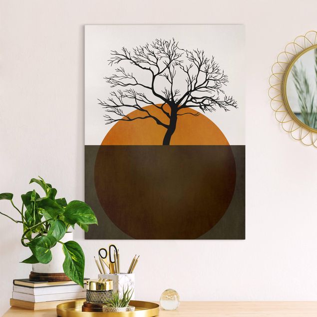 Wandbilder XXL Sonne mit Baum