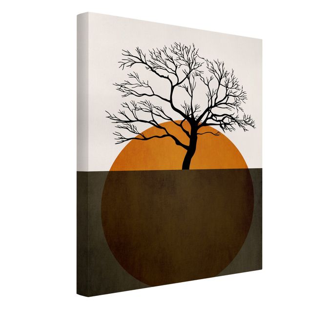 Wandbilder abstrakt Sonne mit Baum