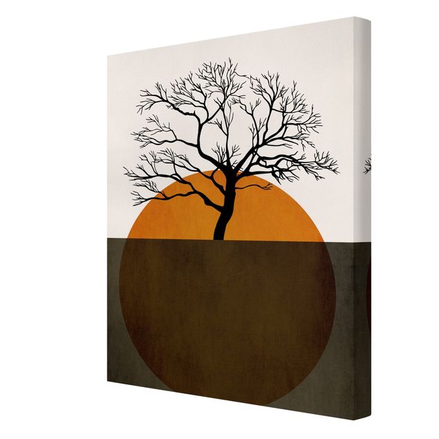 Kunstdrucke auf Leinwand Sonne mit Baum