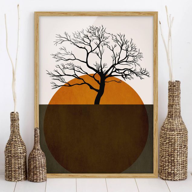 Wandbilder abstrakt Sonne mit Baum
