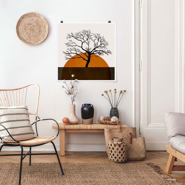 Kunstkopie Poster Sonne mit Baum