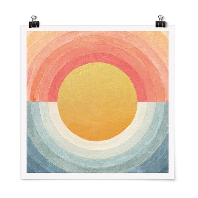 Poster bestellen Sonne zwischen Himmel und Meer