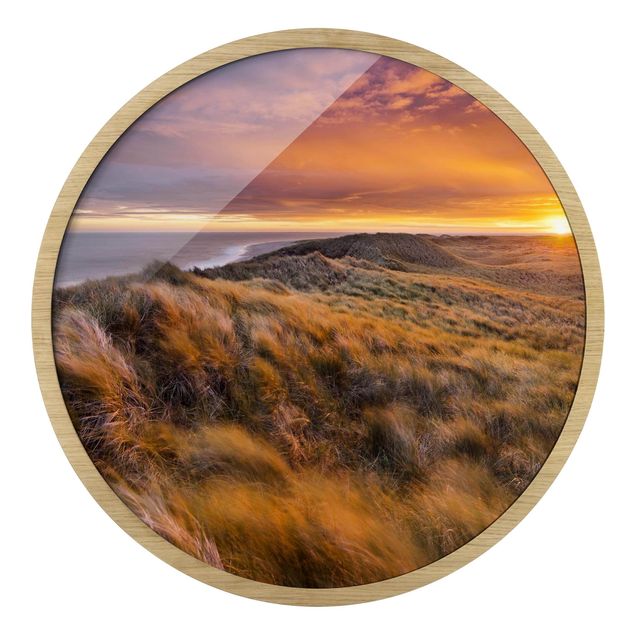 Bilder mit Rahmen Sonnenaufgang am Strand auf Sylt