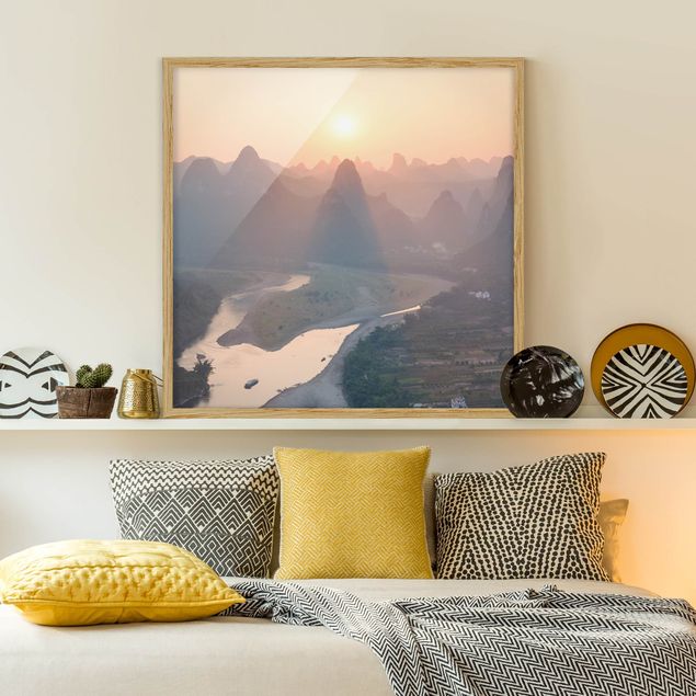 Bilder für die Wand Sonnenaufgang in Berglandschaft