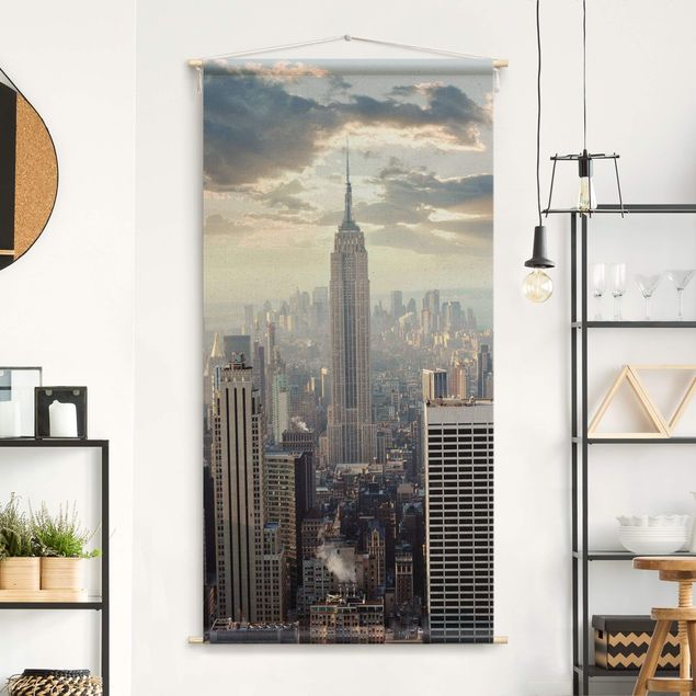 Wandbehang modern Sonnenaufgang in New York