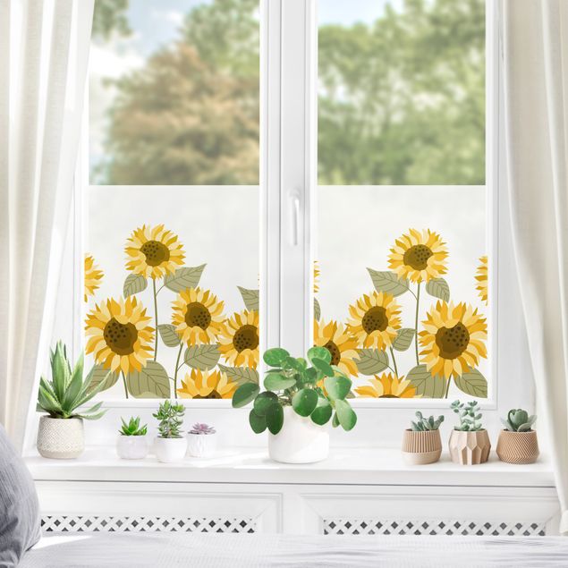 XXL Fensterbilder Sonnenblumen Illustration