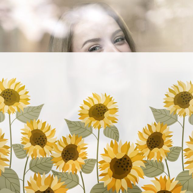 Fensterfolie Sonnenblumen Illustration