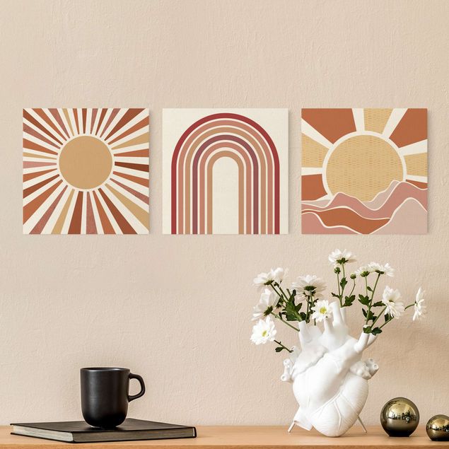 Leinwandbilder Wohnzimmer modern Sonnenschein & Regenbogen