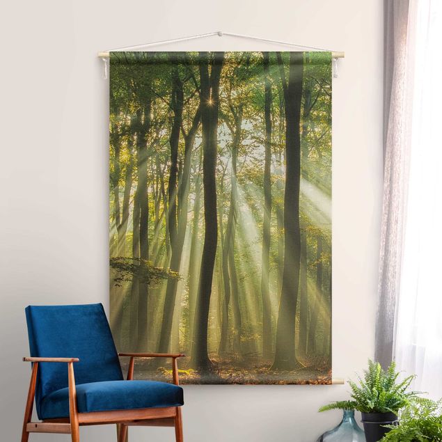 Wandbehang Natur Sonnentag im Wald