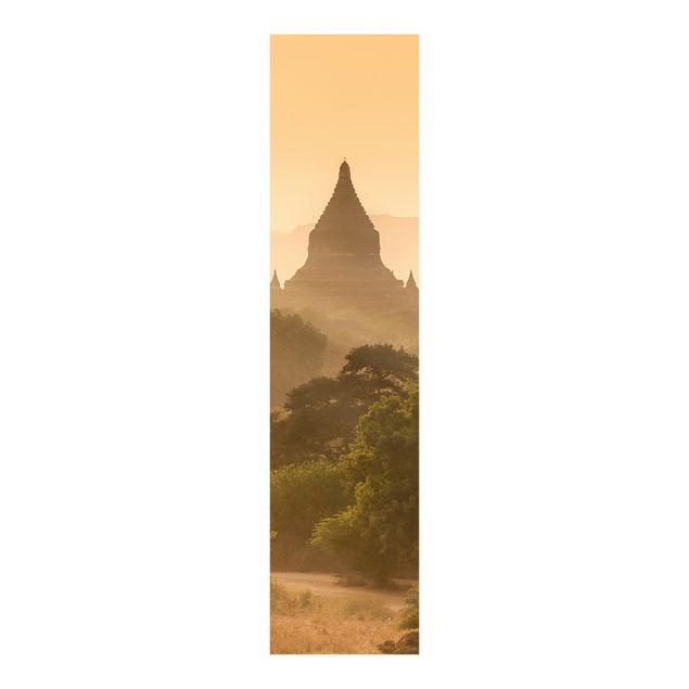 Schiebegardinen 3er Set Sonnenuntergang über Bagan